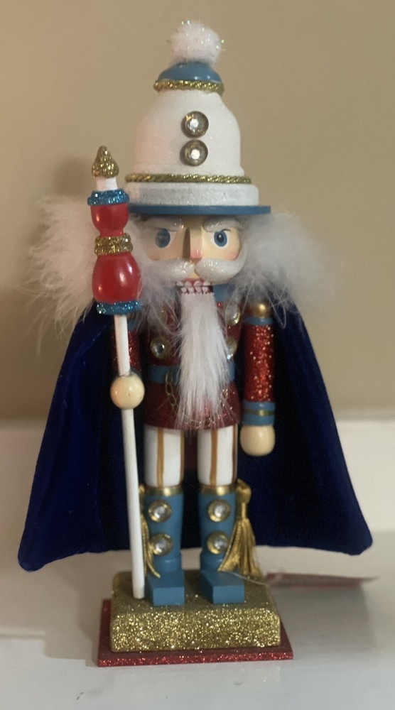 Kurt Adler Hollywood Nutcracker - Red & Teal Soldier Blue Cape Nutcracker