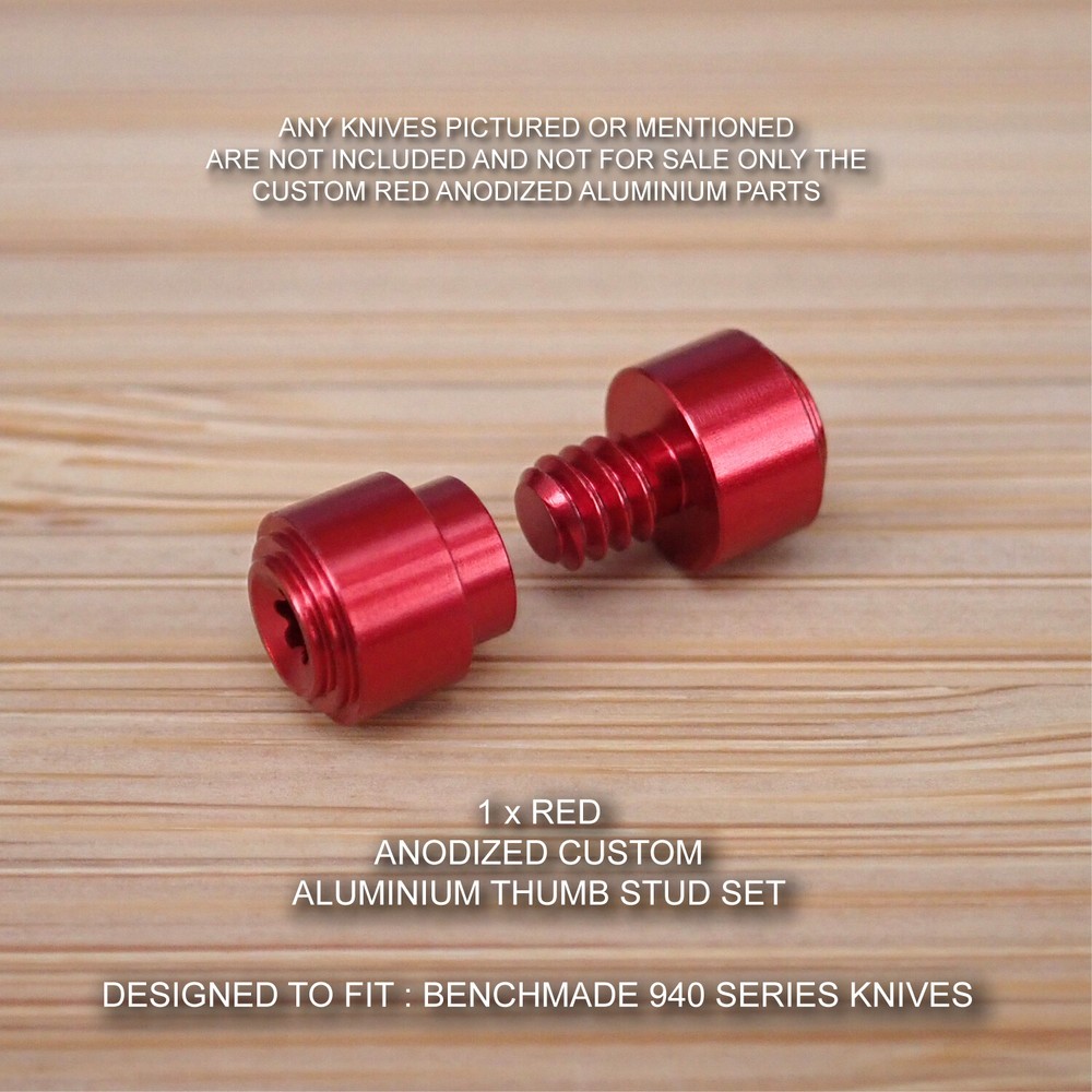 Custom RED Anodized Thumb Stud Set fits Benchmade 940-2001 Osborne Knife
