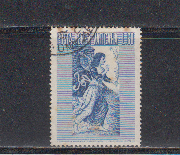 VATICAN :  1956 - USED  - SCOTT #  C30  AIR MAIL