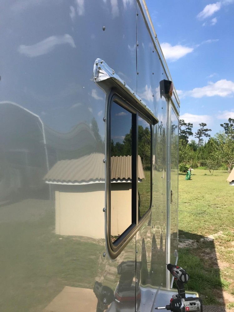 32 Inch Mill-Finish Aluminum Drip Cap Rain Gutter for RV Trailer Door or Windows