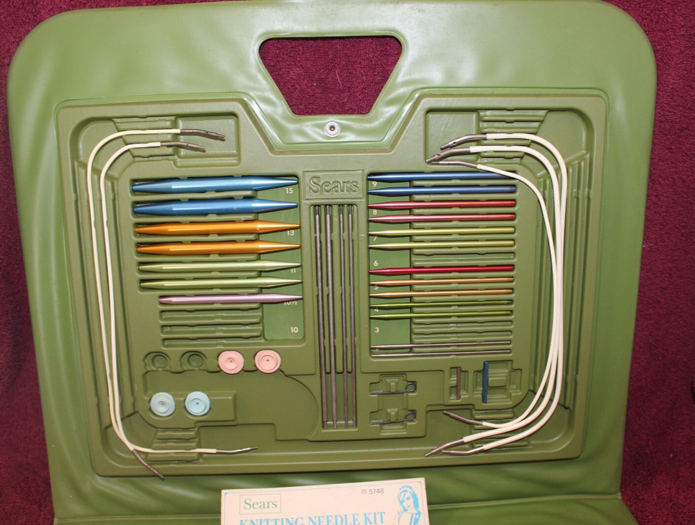 Vtg. Sears Knitting Needle Kit - Some Pieces Missing