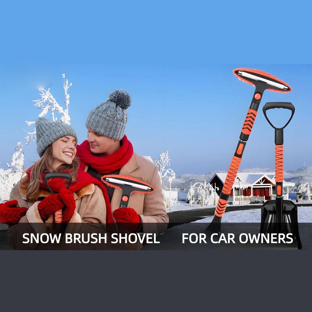 4 In 1 Extendable Snow Brush Ice Scraper For Car Windshield