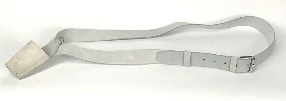 White Buff Leather Flag Carrier - Reenactment