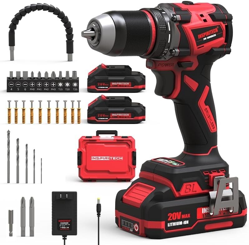 INSPIRITECH CORDLESS DRILL DRIVE BATTERY DRILL POWER DRILL