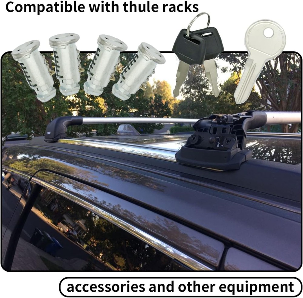 For Thule Lock Cores 4 Pack, for Thule Key Replacement, Key Cylinder for Thule B