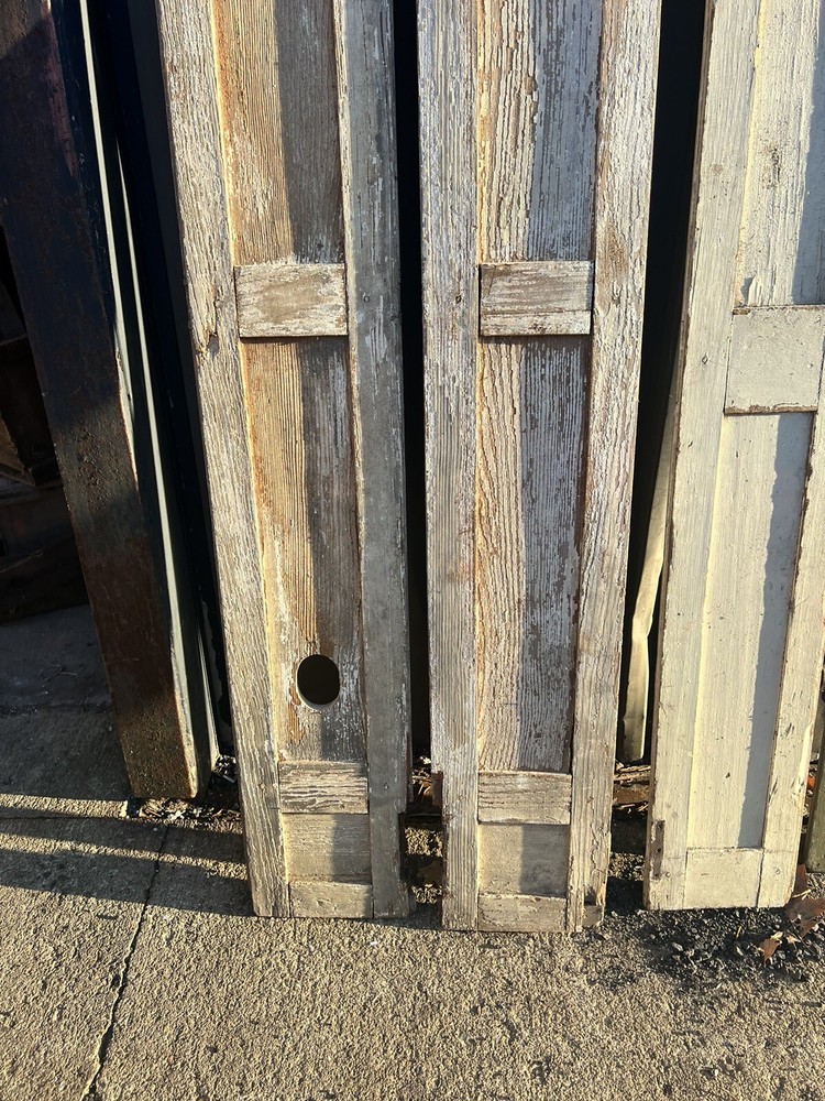 5 INTERIOR shutters raised panel - c1750 home CT River valley 52-66” high