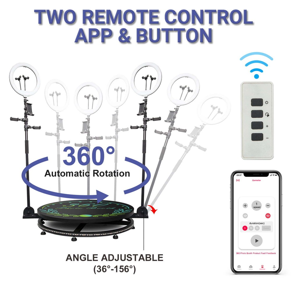 360 Photo Booth Video Booth Platform Automatic Spinner Motorized Wedding Party