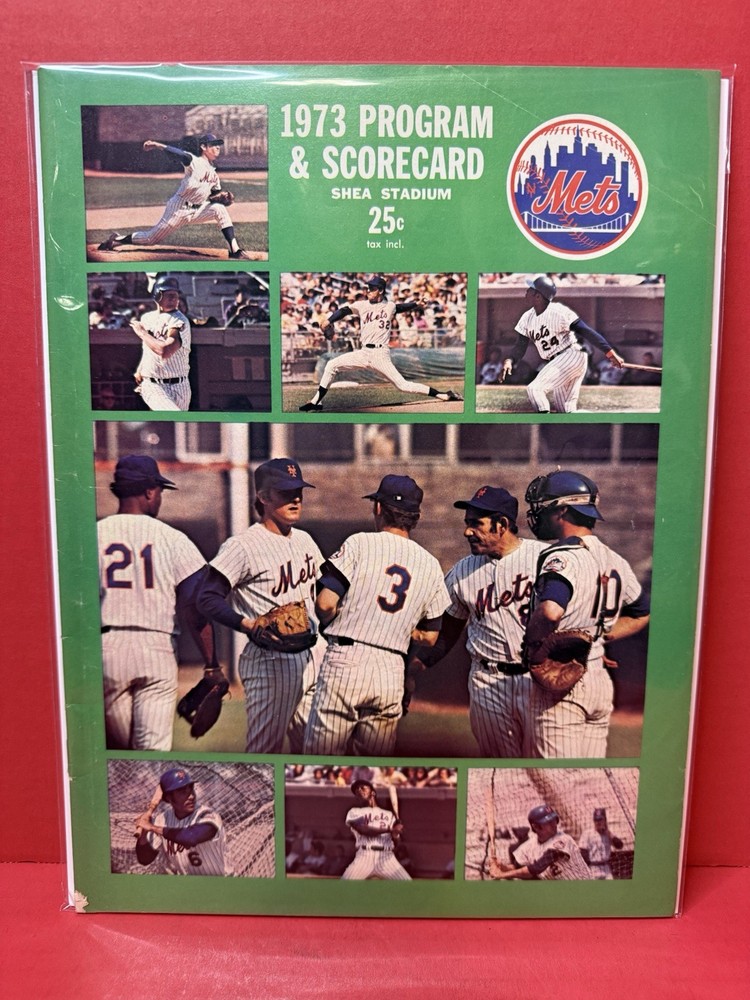 New York Mets 1973 Offical Program & Scorecard Excellent Condition Shea Stadium