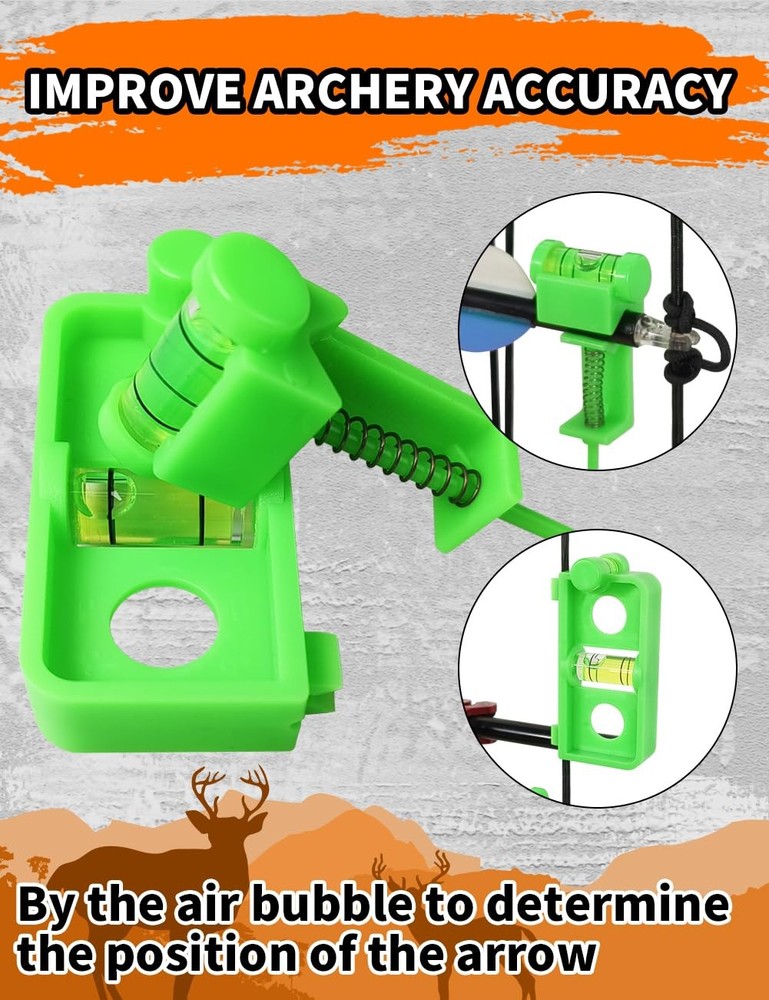 Archery Bow Tuning and Mounting String Level Combo Kit for Compound Bows Green