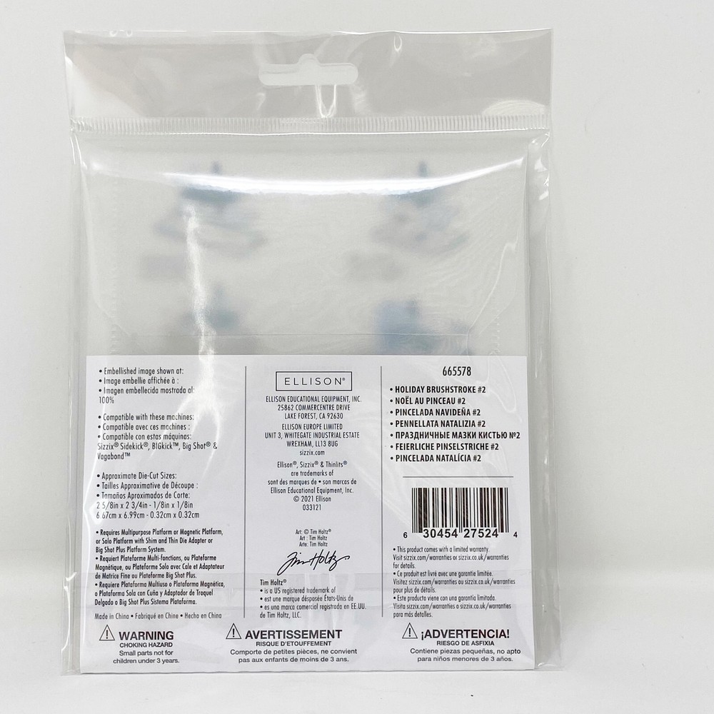 Sizzix Thinlits Tim Holtz Holiday Brushstroke #2 Cutting Dies Winter NEW