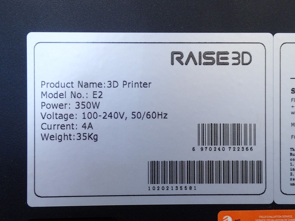 RAISE3D E2 3D PRINTER FOR PARTS/NOT WORKING
