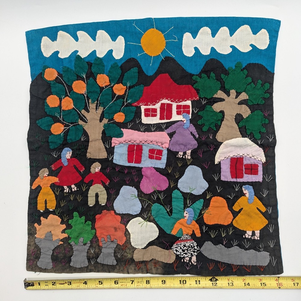 Arpillera_Peruvian - Chilean Folk Art Stitch Patchwork 16x 16