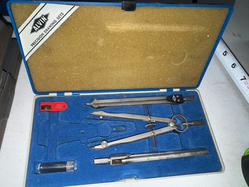 Alvin Maverick Precision Drawing Set Drafting Compass Tools w/ Case