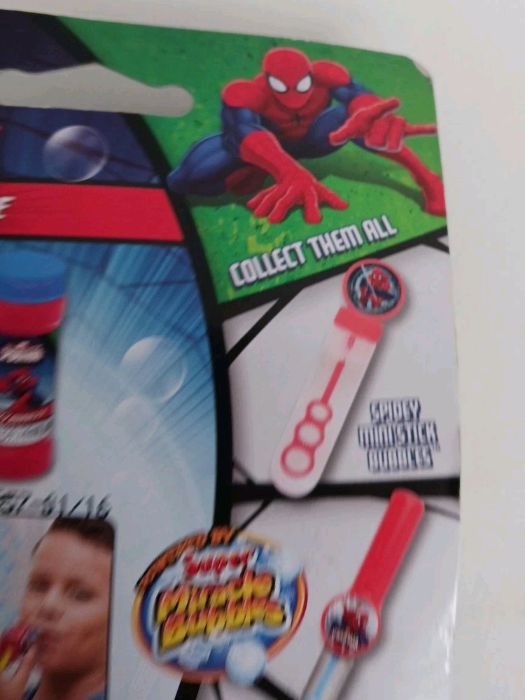 2015 Marvel Ultimate Spiderman Bubble Whistle Old New Stock In Original Package