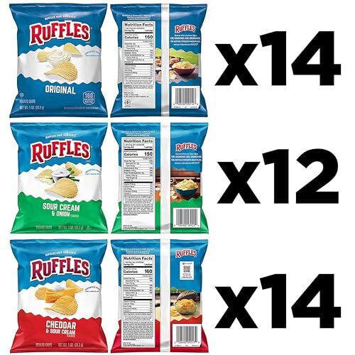 Ruffles Potato Chips Variety Pack, 40 Count