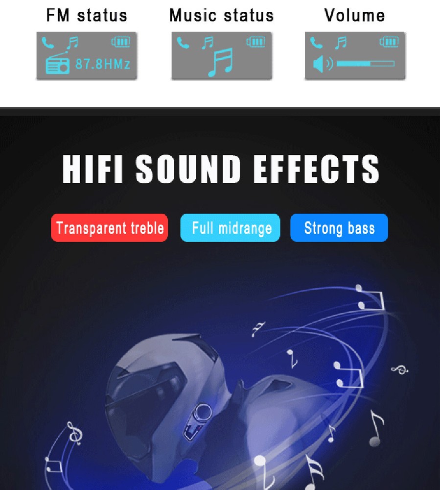 Bluetooth Intercom Headset 1000M 6 Riders Group Helmet Communication System