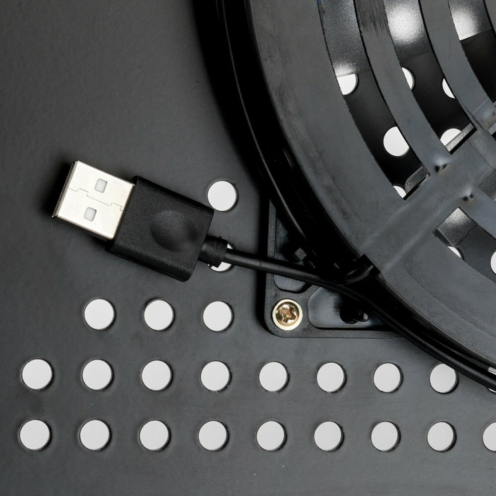 360-Degree Rotation Multifunctional Portable Folding Table with Fan Mouse Plate