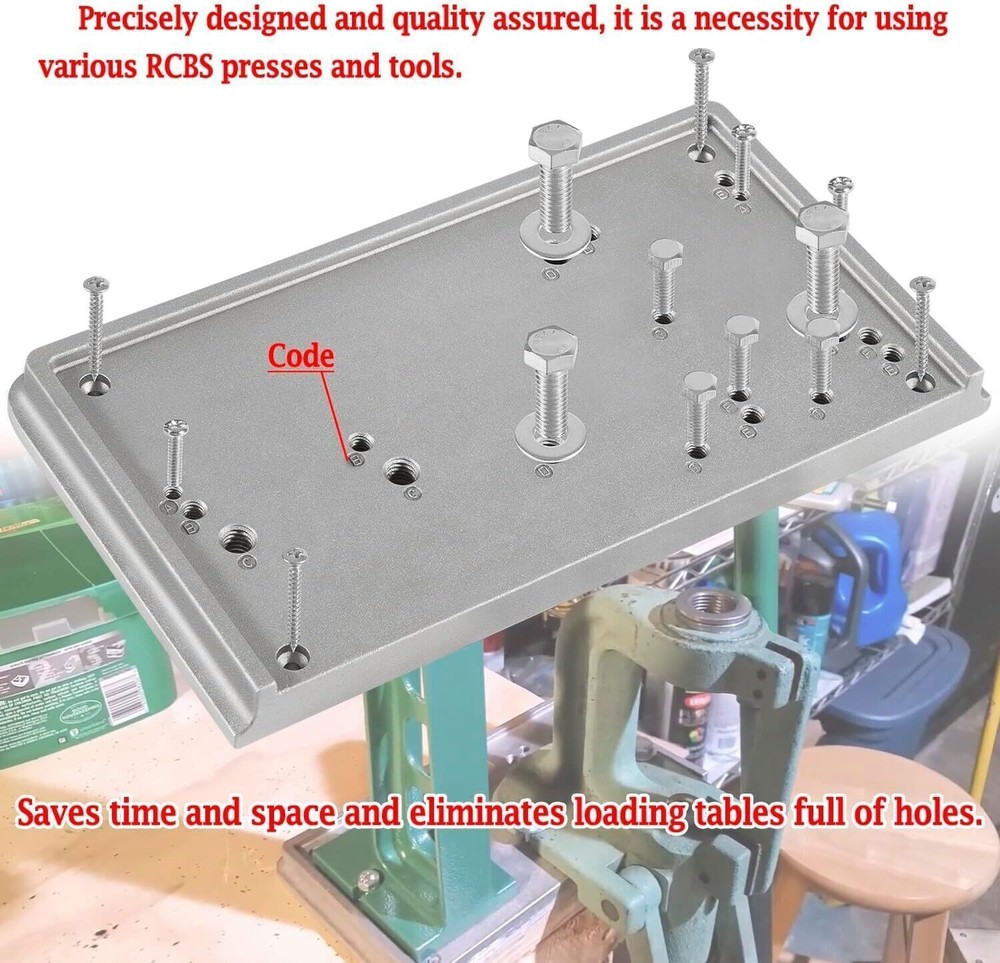 9282 Accessory Base Plate-3 Grey Reloading Bench for RCBS Rock Chucker Supreme