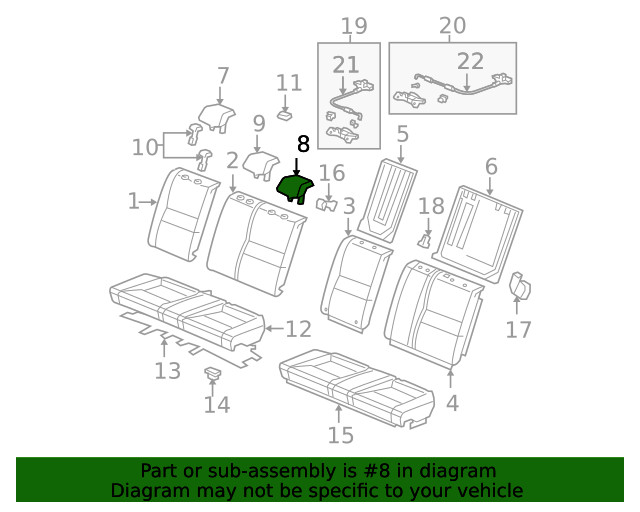 Genuine Honda Headrest 82540-SVA-A52ZA