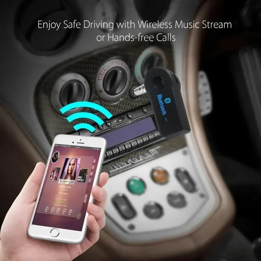 Wireless Bluetooth5.0 Car 3.5mm Socket Adapter,AUX Bluetooth 5.0 Receiver,Audio