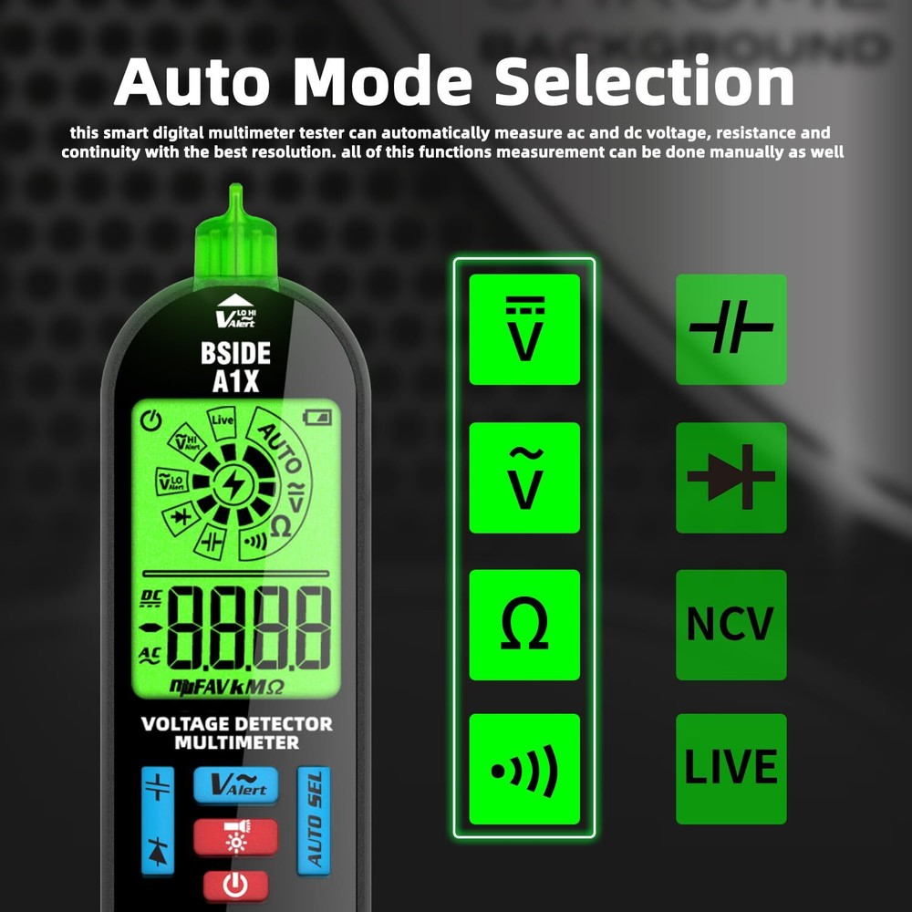BSIDE Digital Multimeter Tester Rechargeable Electrical A1X with Bag