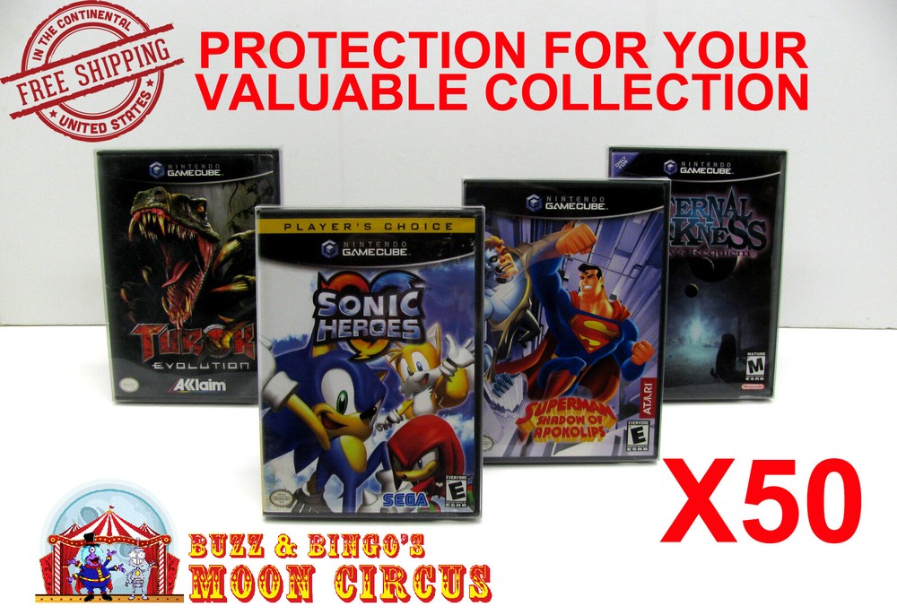 50X NINTENDO GAMECUBE CIB GAMES - CLEAR PLASTIC PROTECTIVE BOX PROTECTORS CASE