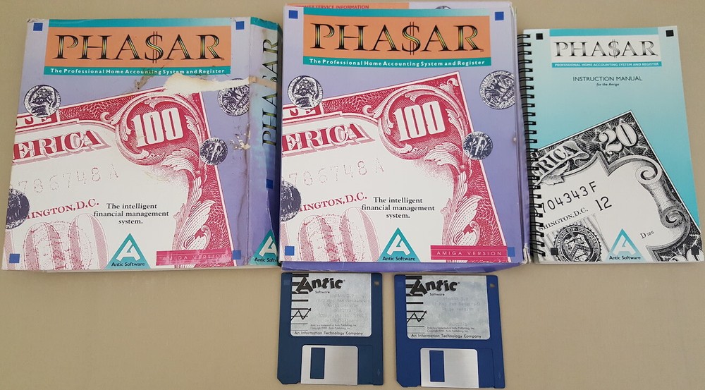 Phasar Pha$ar v3.0 Professional Home Accounting & Register ©1987 Commodore Amiga