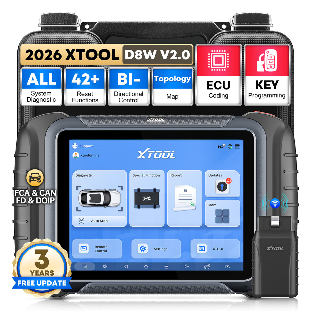 XTOOL D8W V2.0 Car Bidirectional Coding Scanner OBD2 Diagnostic Tool Full System