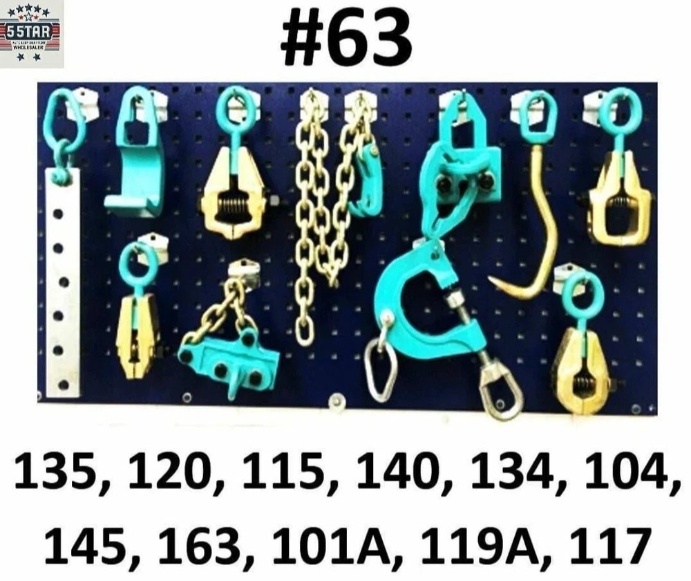 SET#63 - 11 PIECE AUTO BODY FRAME MACHINE HEAVY DUTY PULLING TOOLS AND CLAMPS