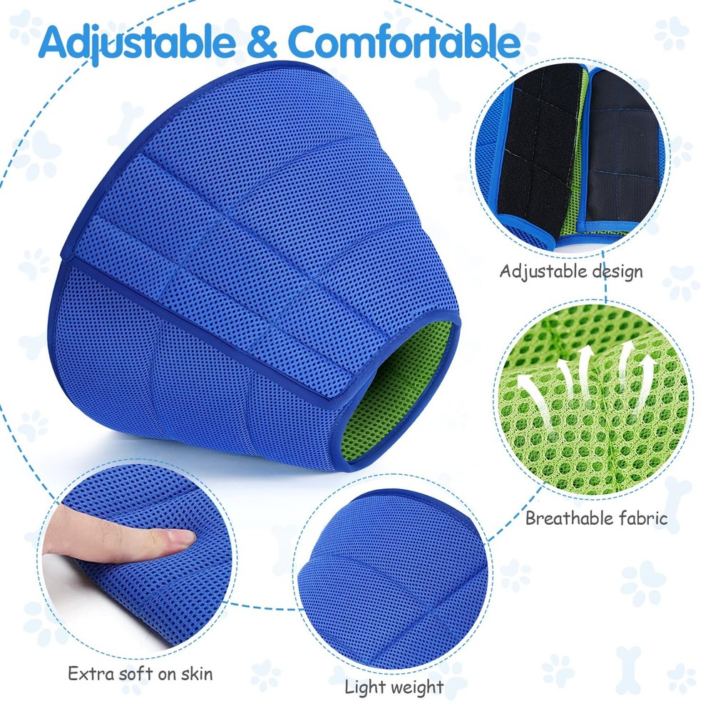 Soft Dog Cone Collar Alternative - Adjustable Comfy Cones for Large/Medium/Sm...