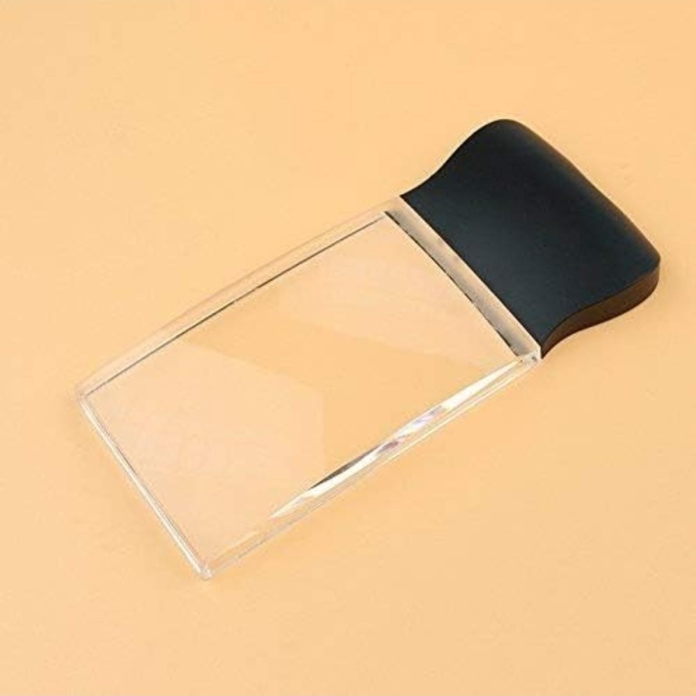 Whoamigo Pocket Rectangular Magnifying Glass 2X Handheld Magnifier with 3 Leds
