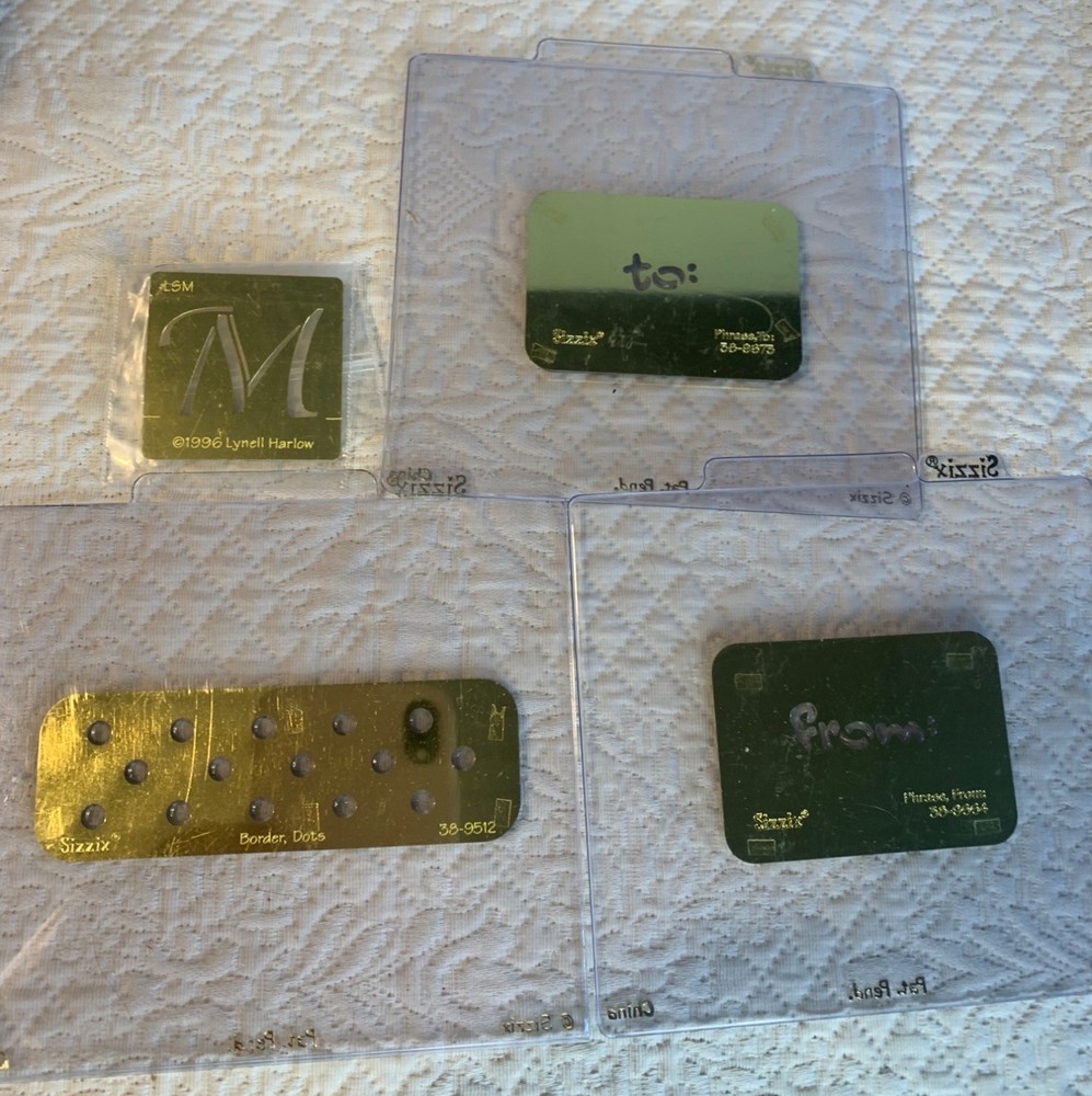 Sizzix To Simple Impressions Embossing Folder Set To From & Border Dots Crafting