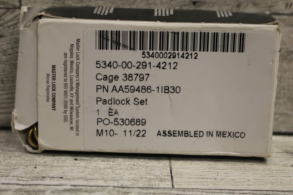 Master Lock Padlock Set - Brass - 5340-00-291-4212 - New
