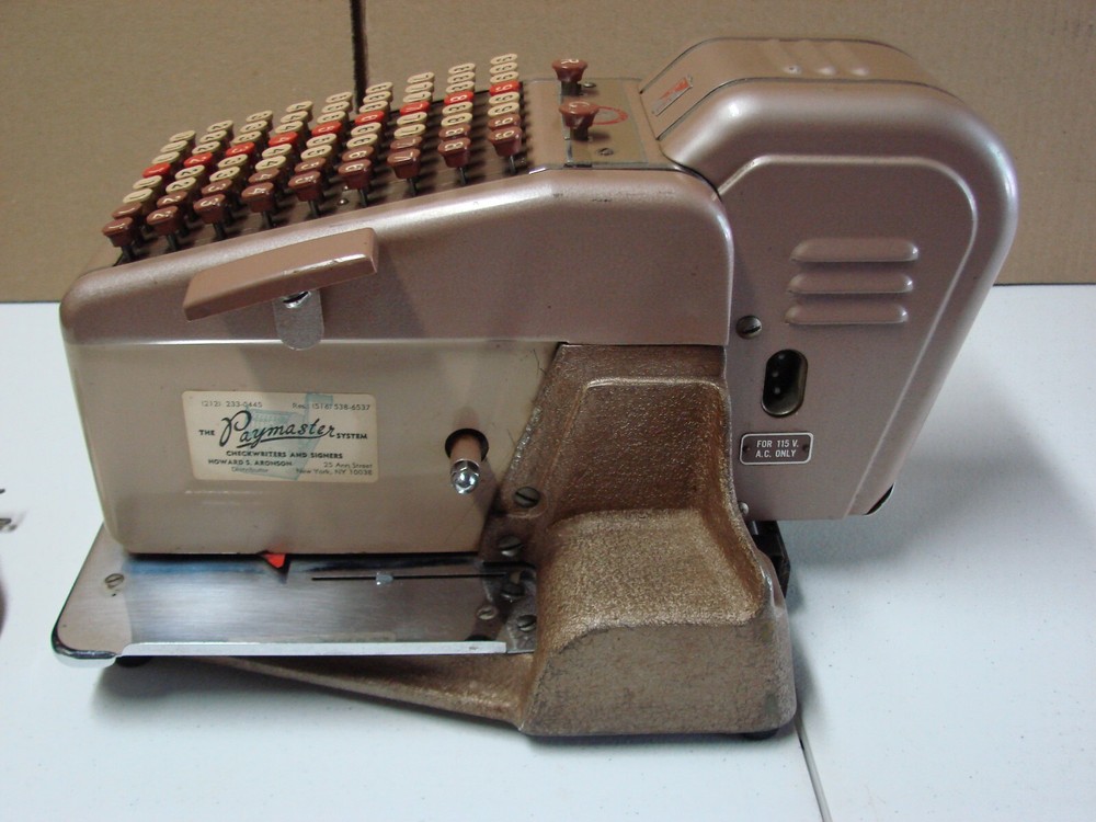 HEDMAN CO. F & E ELECTRIC CHECK WRITER PROTECTOR W/ LOCKING KEYS