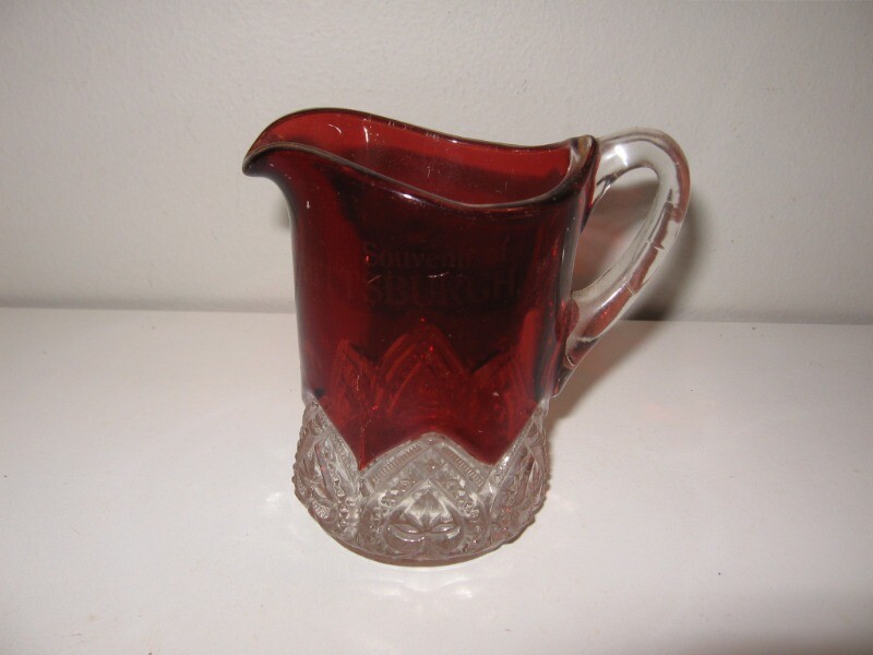Ruby Flashware Glass Creamer Souvenir Pittsburgh, PA 4" VGC