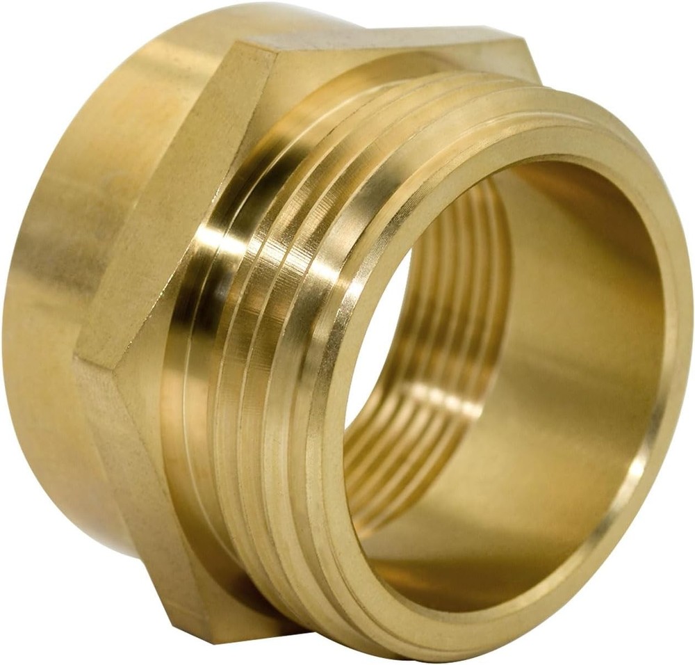 Fire Equipment Brass Hexagonal Fitting, 1-1/2" NPT Female x NST 1 Pack