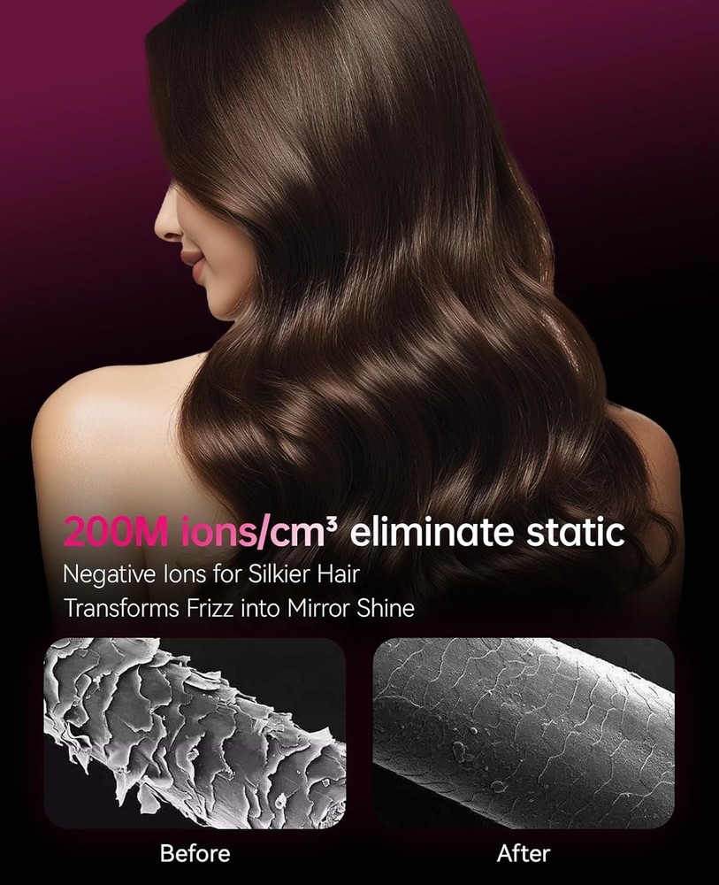 Fast Drying Ionic Blow Dryer with 3 Heat Settings & Infinity Speed Control, Grey