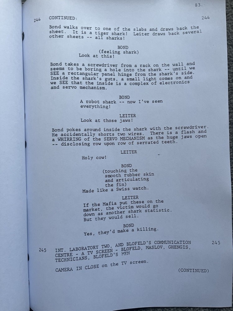 James Bond 007 Unproduced Film Script ‘Warhead.’ Sean Connery.