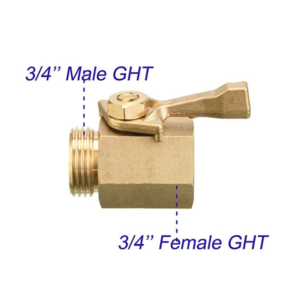 2 Pack Solid Brass Garden Hose Shut Off Valve with 2 Extra Rubber Washers, 3/...