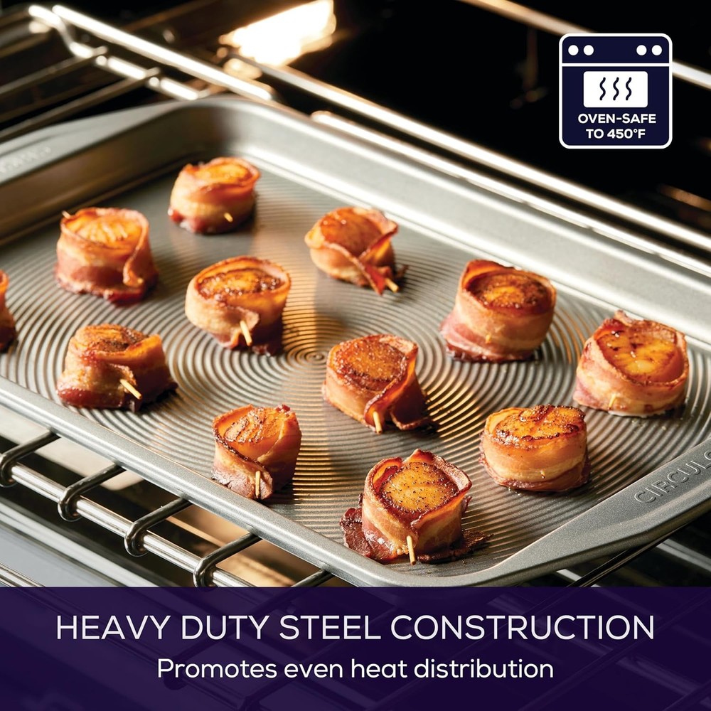 Total Bakeware Set Nonstick Cookie Baking Sheets, 2 Piece, Gray