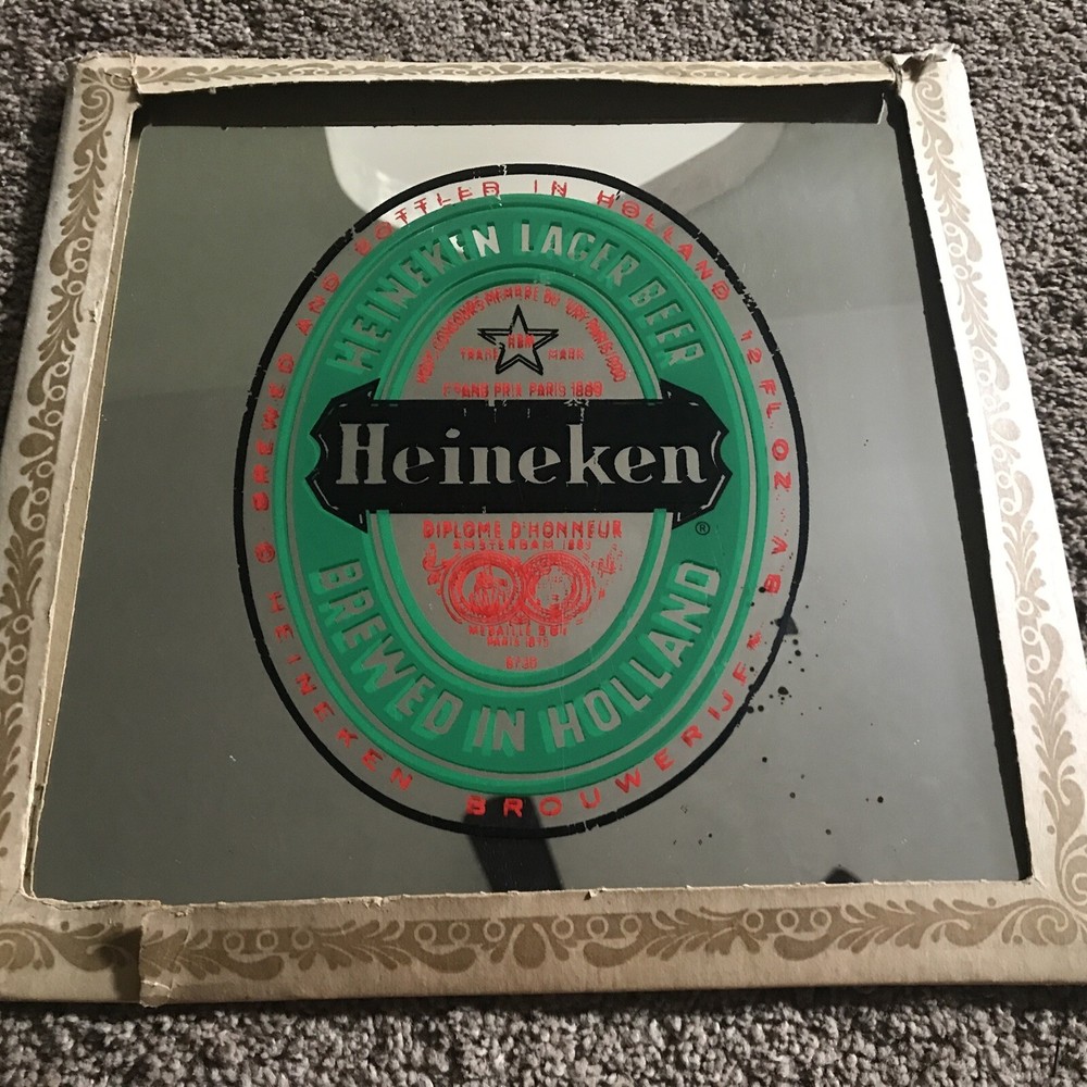heineken lager beer mirror sign