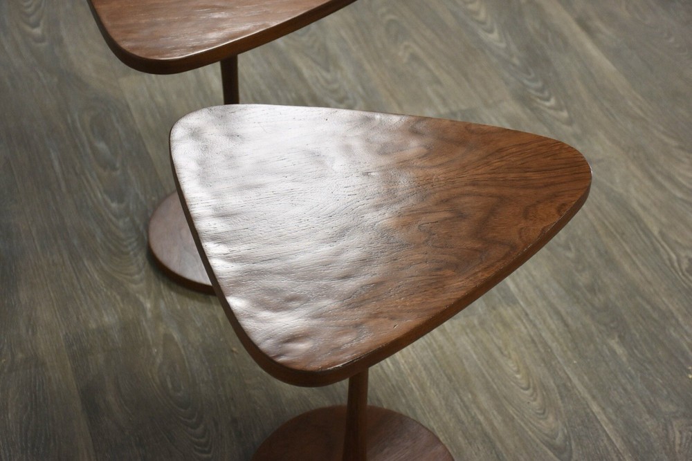 Walnut End Tables - A Pair Mid Century Modern