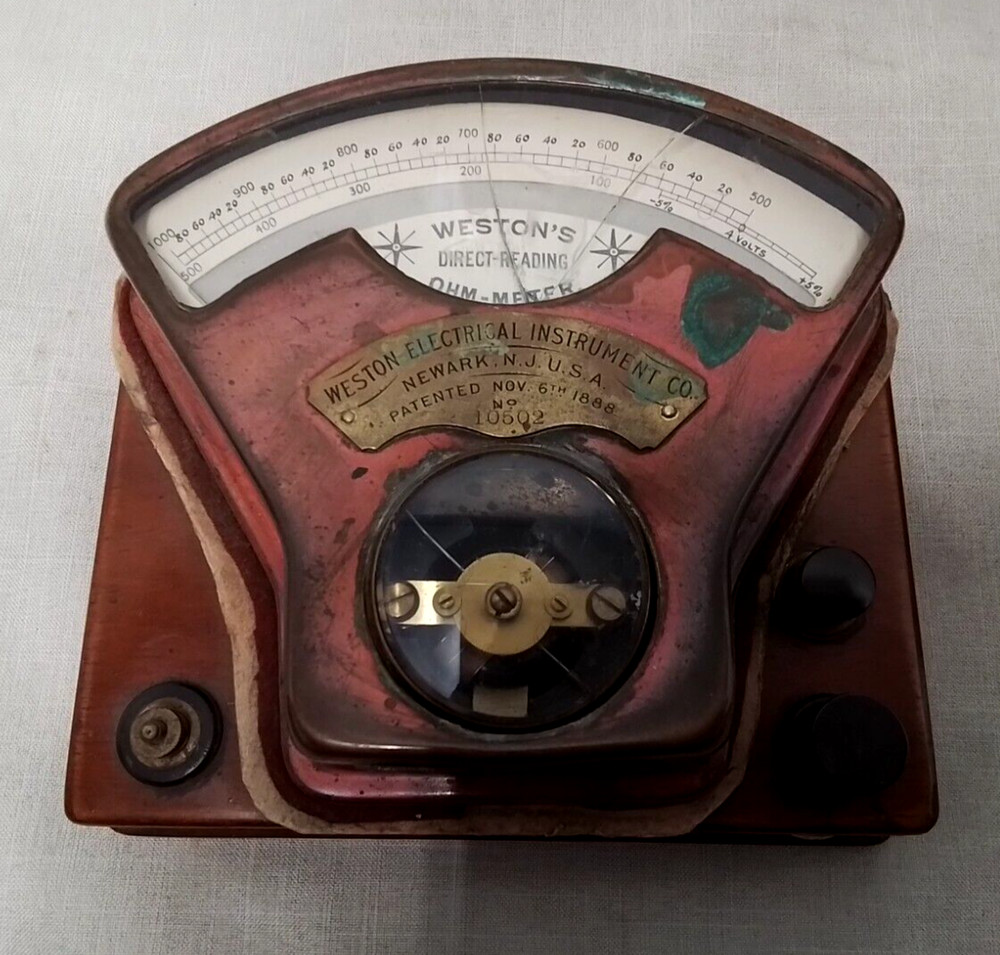 Vintage Weston's Direct Reading Volt-Meter Voltmeter Untested