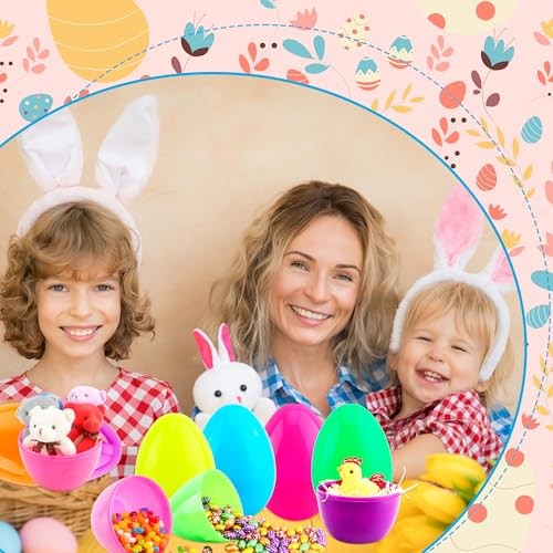 36 Pack 5 Inch Fillable Easter Eggs Large Plastic Easter Egg Colorful Easter