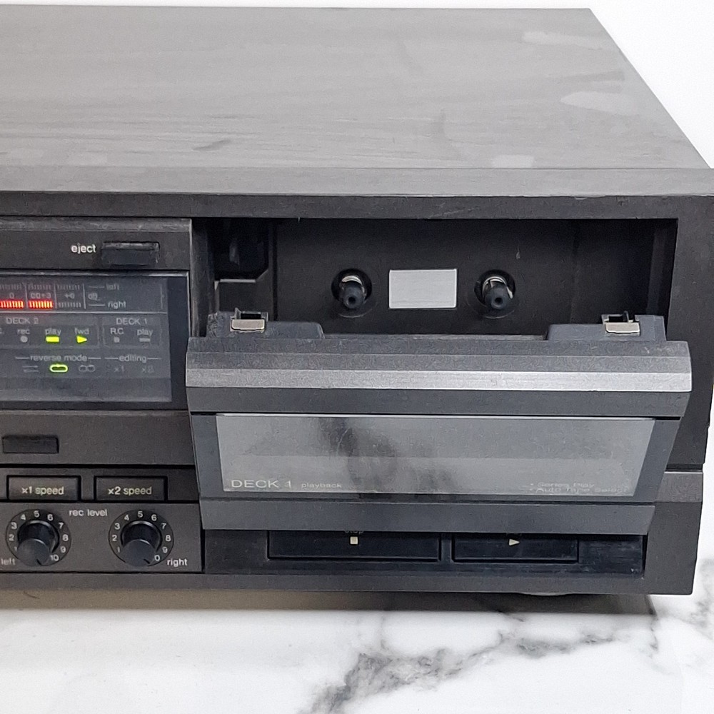 Technics RS-TR155 Auto Reverse Dual Cassette Deck Player Recorder READ TESTED