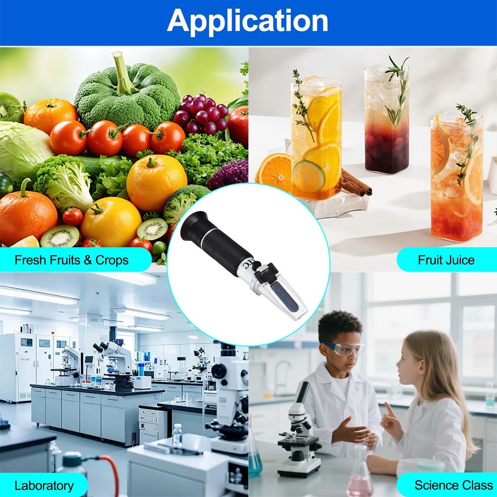 Portable Brix Refractometer with ATC, Accurate Dual Scale Brix Meter Specific..