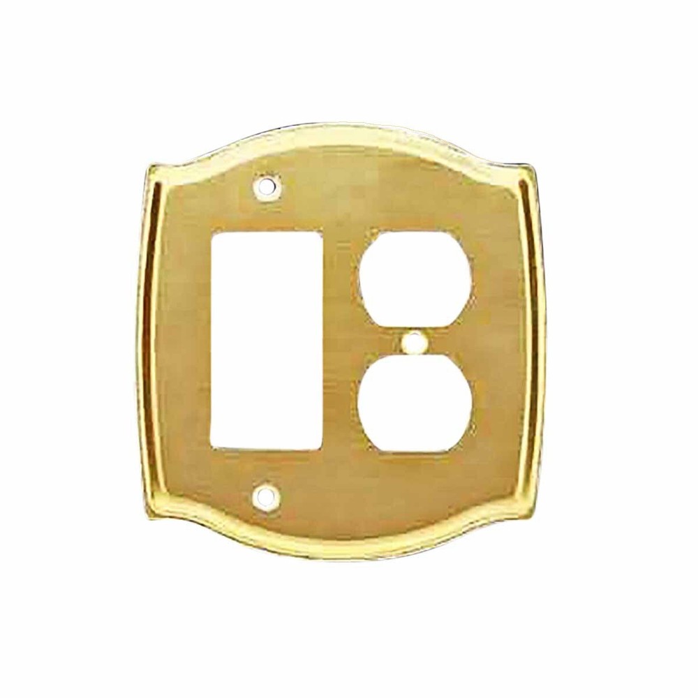 Switchplate Bright Solid Brass GFI & Outlet | Renovator's Supply