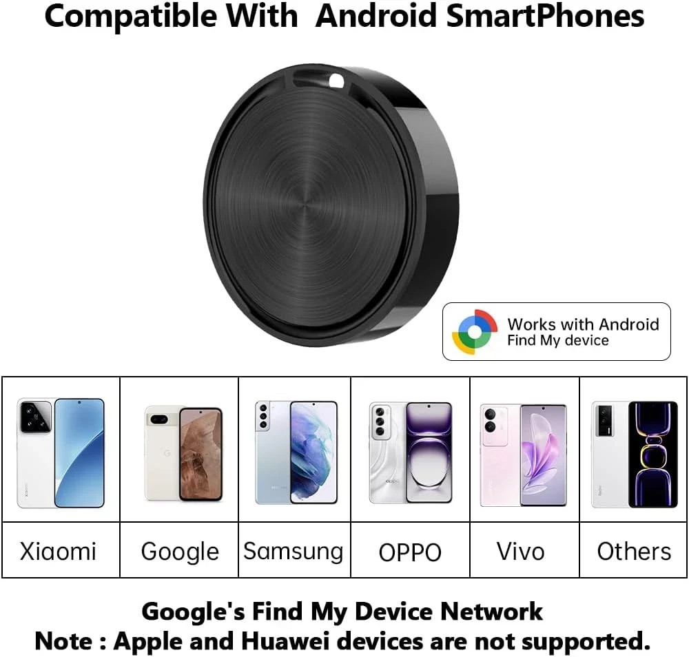 Android Tracker Tags 2 Pack, Smart Tag for Google Find My Device App (Android On