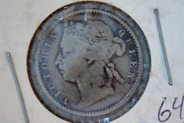 Straits Settlements 1887 10 Cents .850 SILVER