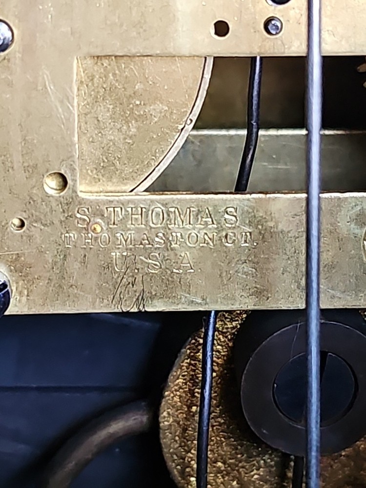 Vintage Seth Thomas Marbled Mantel Clock TESTED - WORKS - OPEN ESCAPEMENT